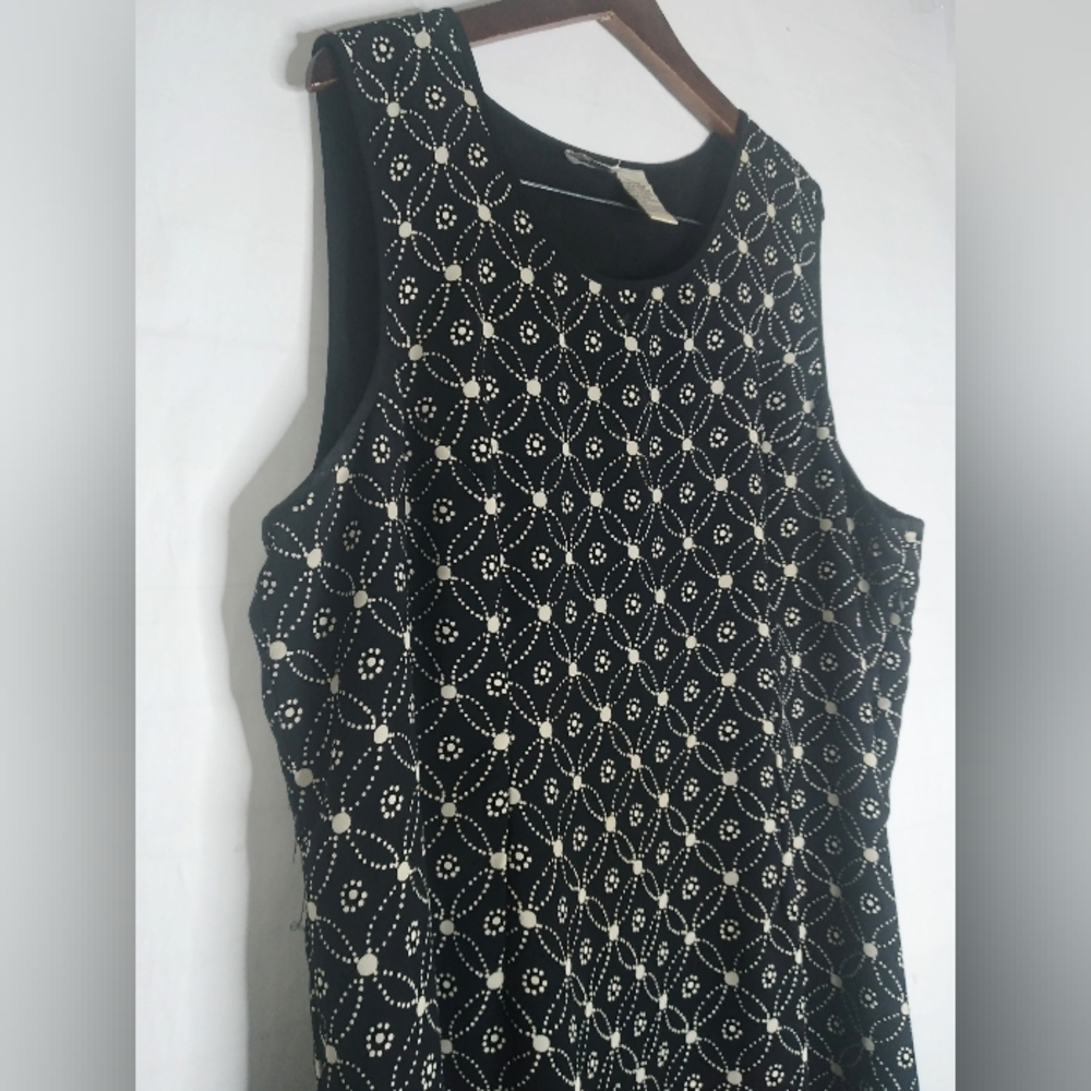 Koret 22 Vintage Pencil Midi Dress Double Lined Black/White/Red Women's